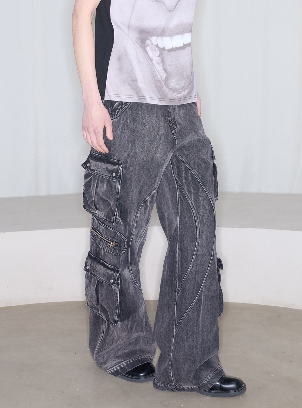 ANTERIOR LOVED×CasseSango] casual denim cargo pants - BCAESAR