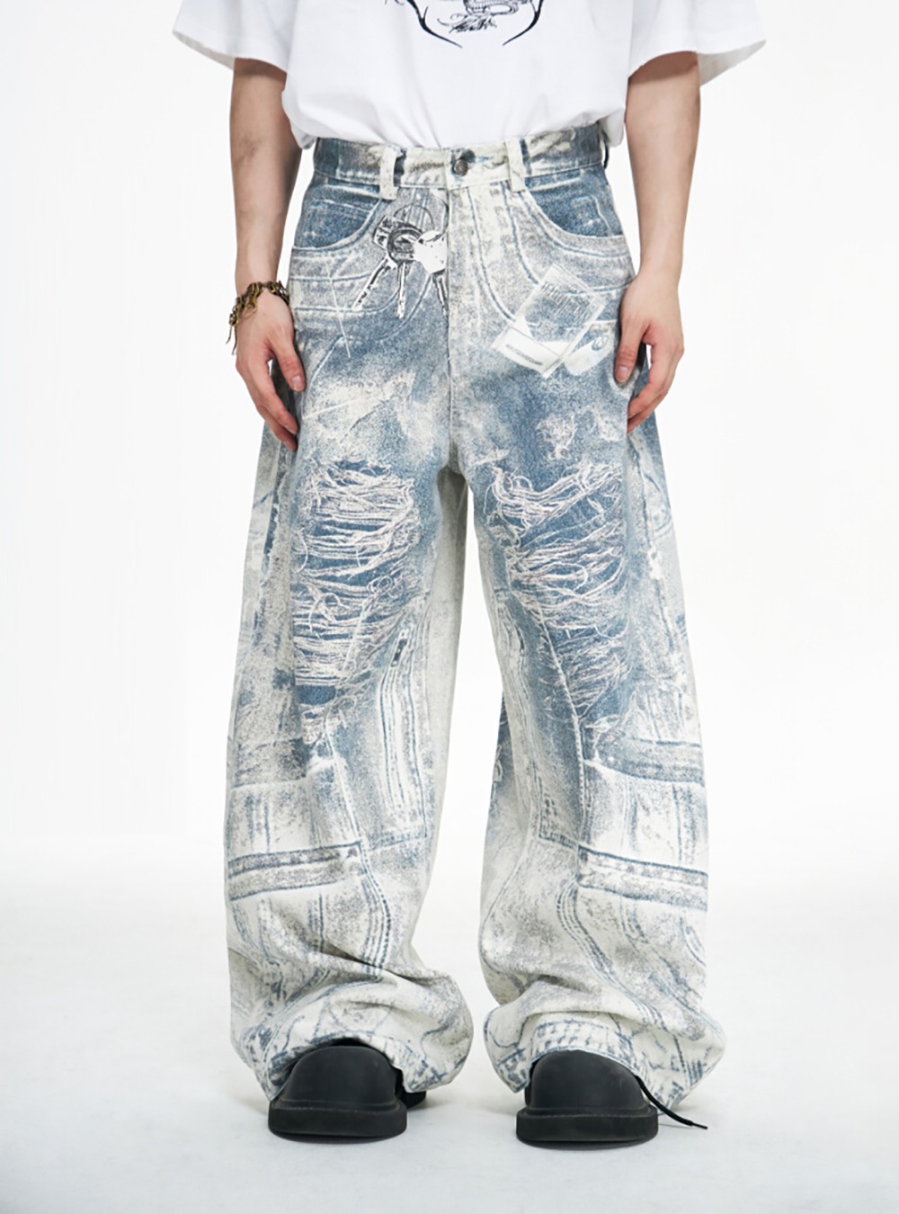 PEOPLESTYLE] 3D Printed Baggy Jeans - BCAESAR