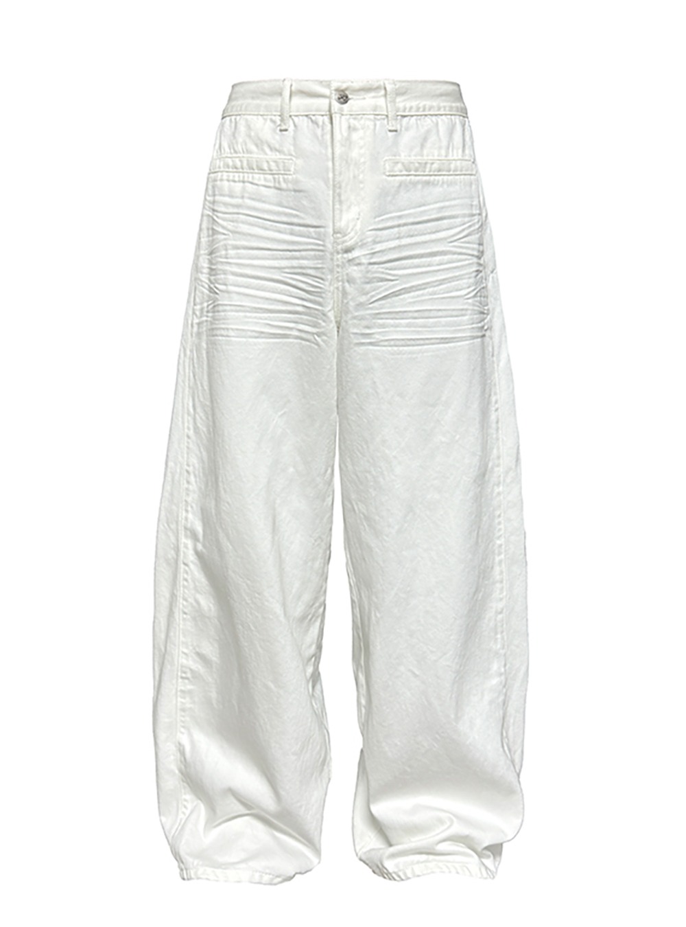 JCAESAR] Pleated White Denim Pants - BCAESAR