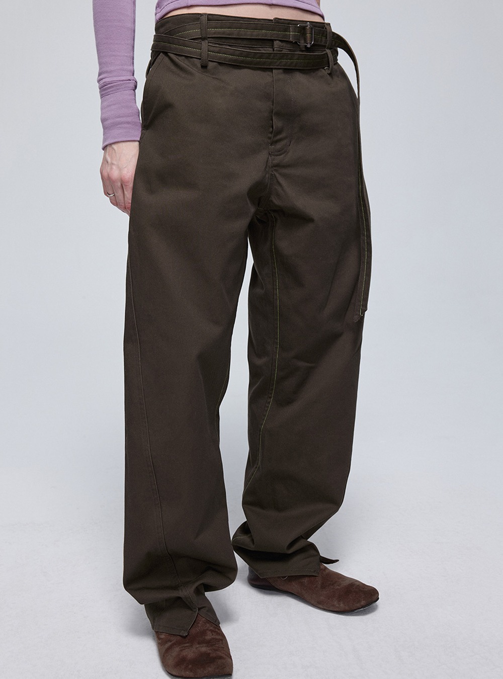 スーツ simpleproject WOOL TWISTED BELTED PANTS SIMPLE PROJECT] Twisted Belted Pants (2color) - BCAESAR