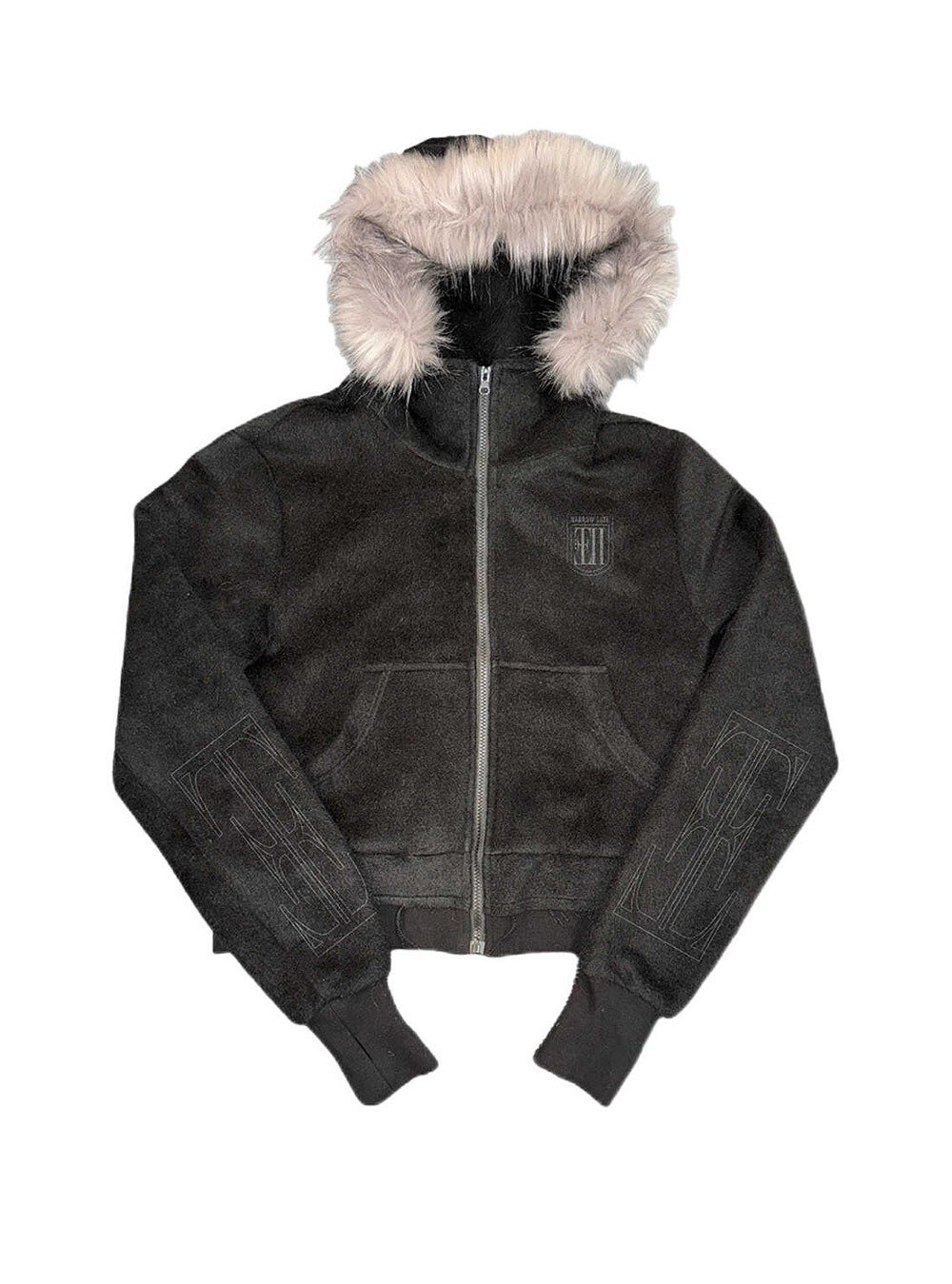 no E mosen] Cross Print Hooded Jacket - BCAESAR