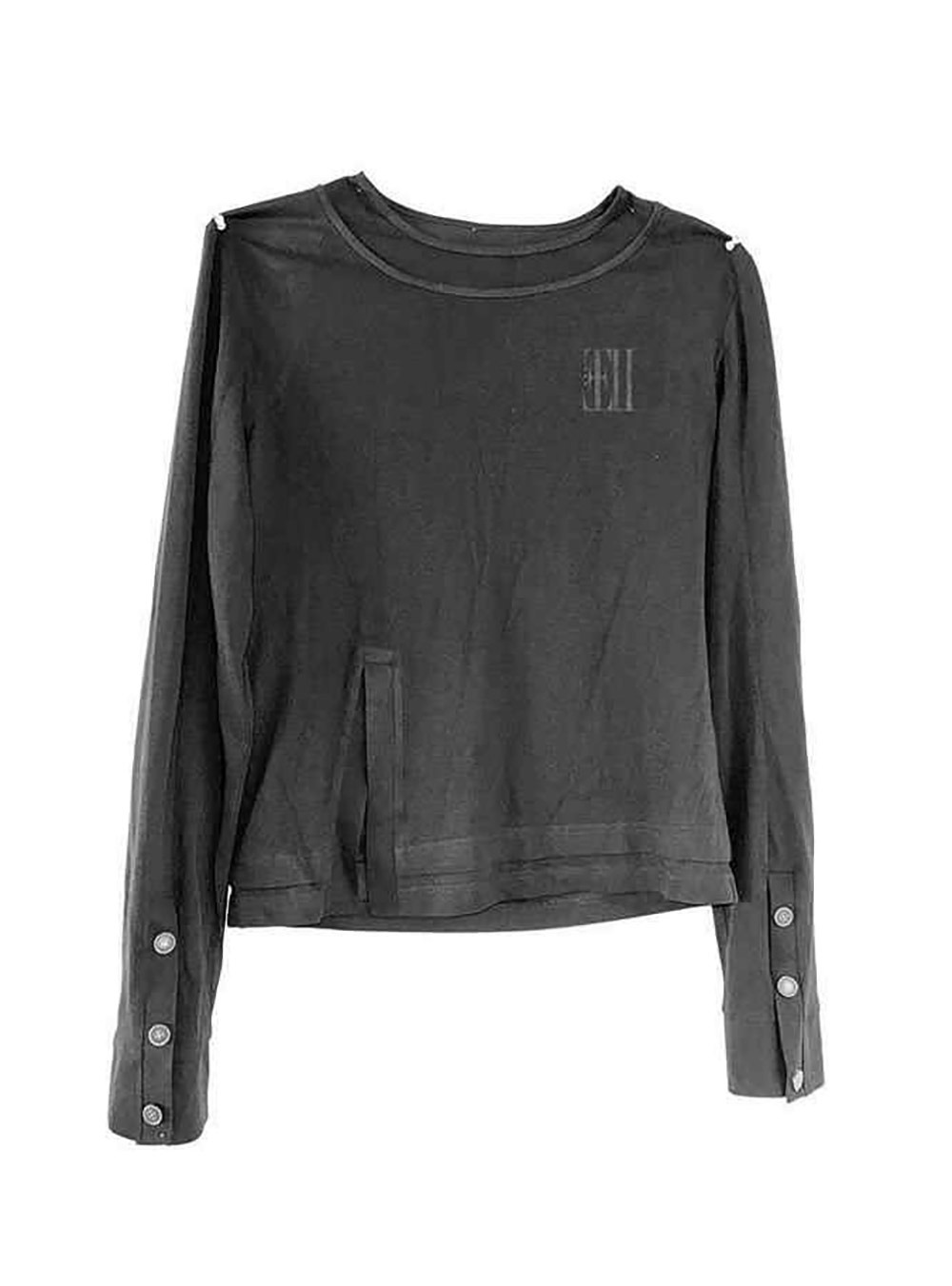送料関税込 【NO E MOSEN】 Cross Print Long Sleeve T-shirt no E mosen(ノーエモセン) - Cross Coffin Printed Long Sleeve