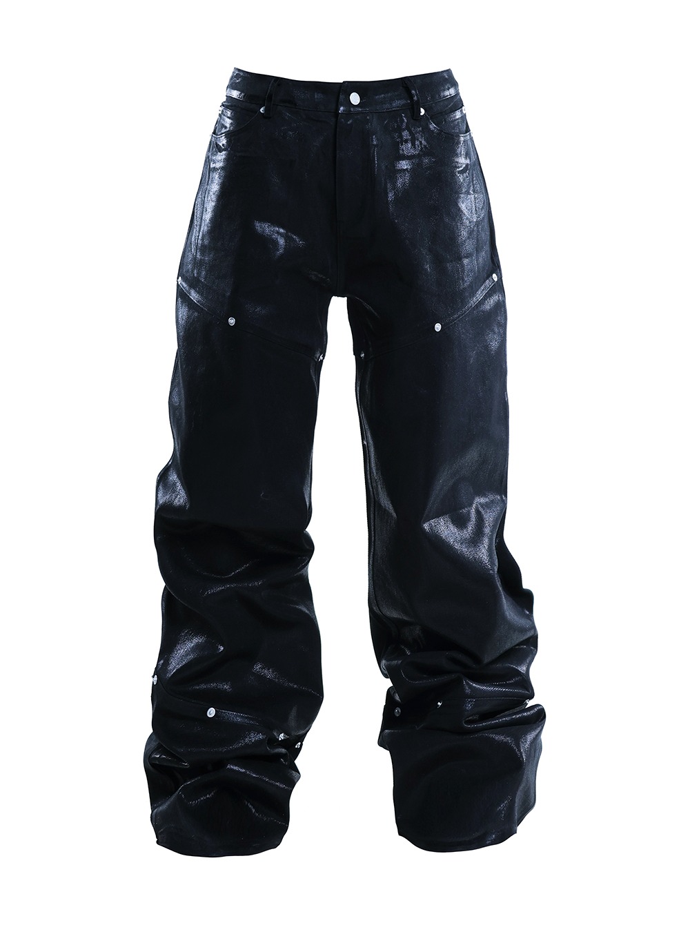 大人気新品 Coated PCCVISION] Baggy 비엑세스 - Jeans Black パンツ