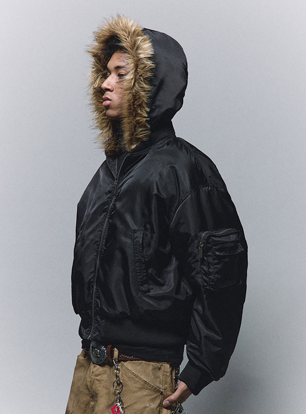 ANTIDOTE MA-1 Sサイズ ANTIDOTE] Fur-Lined MA-1 Bomber Jacket - BCAESAR