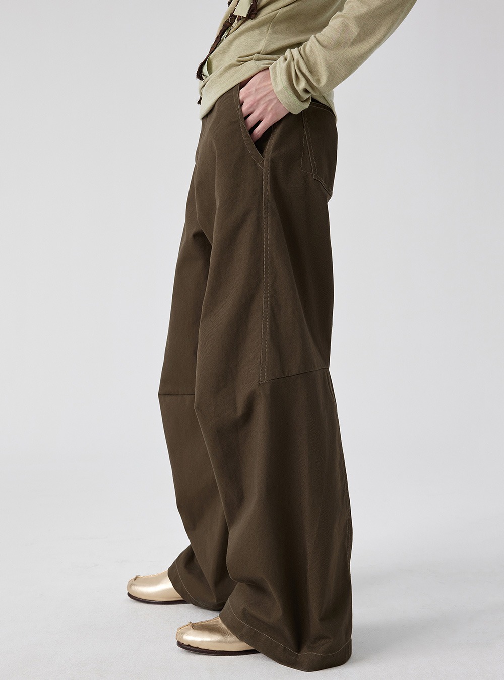 スーツ simpleproject WOOL TWISTED BELTED PANTS simpleproject WOOL