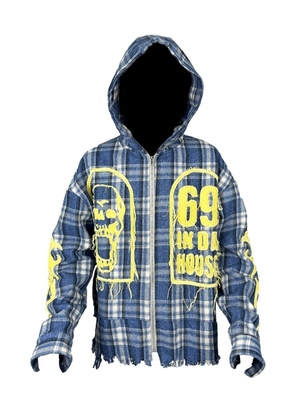 国内で当店のみ 99CLUB - Retro Print Checkered Hoodie 99CLUB] Retro Print Checkered Hoodie - BCAESAR