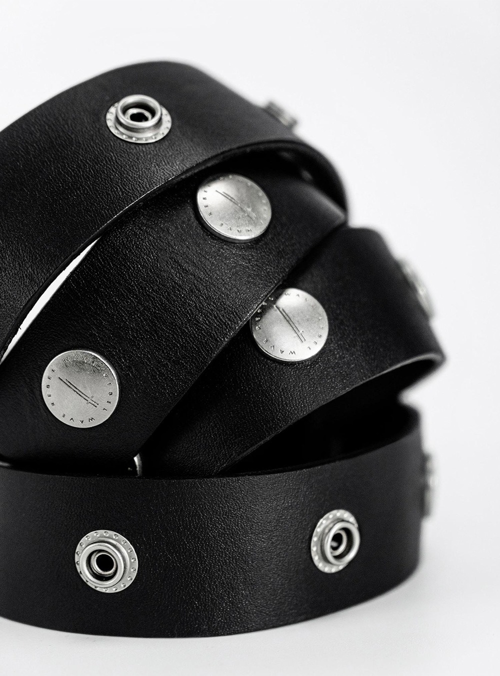 REBEL WAVE] Studded Leather Belt - 비엑세스