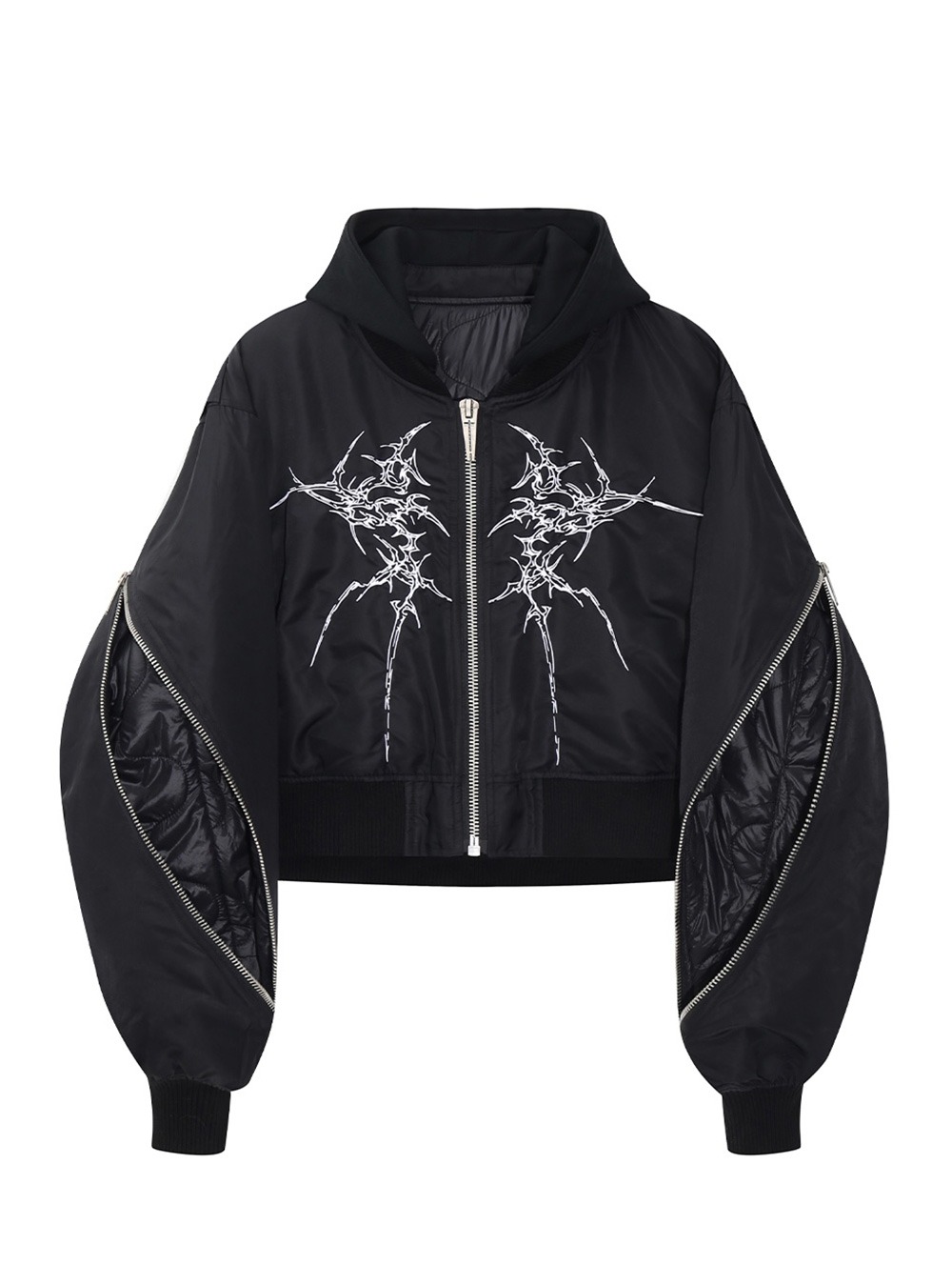 REBEL WAVE] Double Zipper Bomber Jacket | BCAESAR