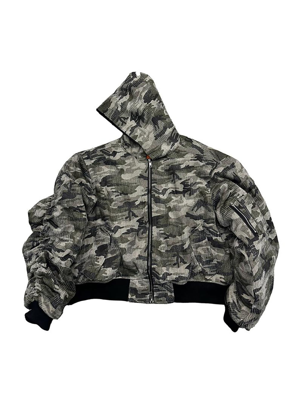 POPPROJECT] Camouflage Washed Bomber Jacket - BCAESAR