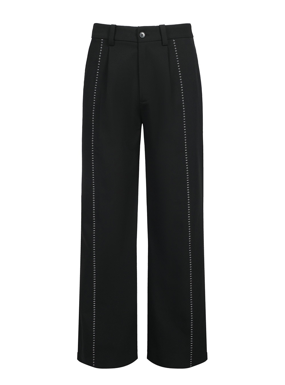 Contrast Stitch Wide-Leg Trousers (2color) - 비엑세스