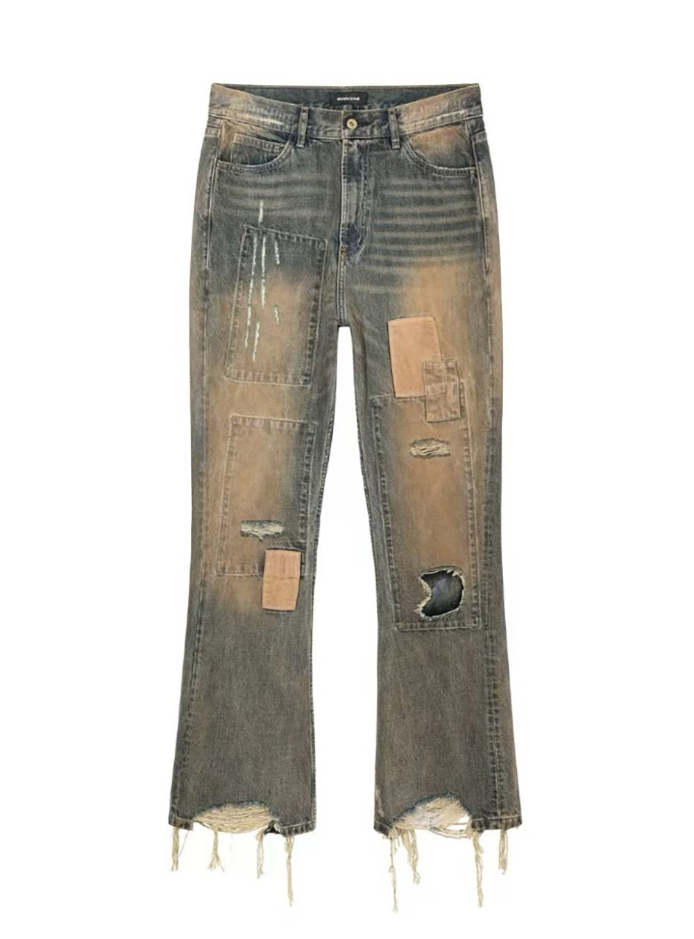 Boro Distressed Patchwork Jeans - BCAESAR