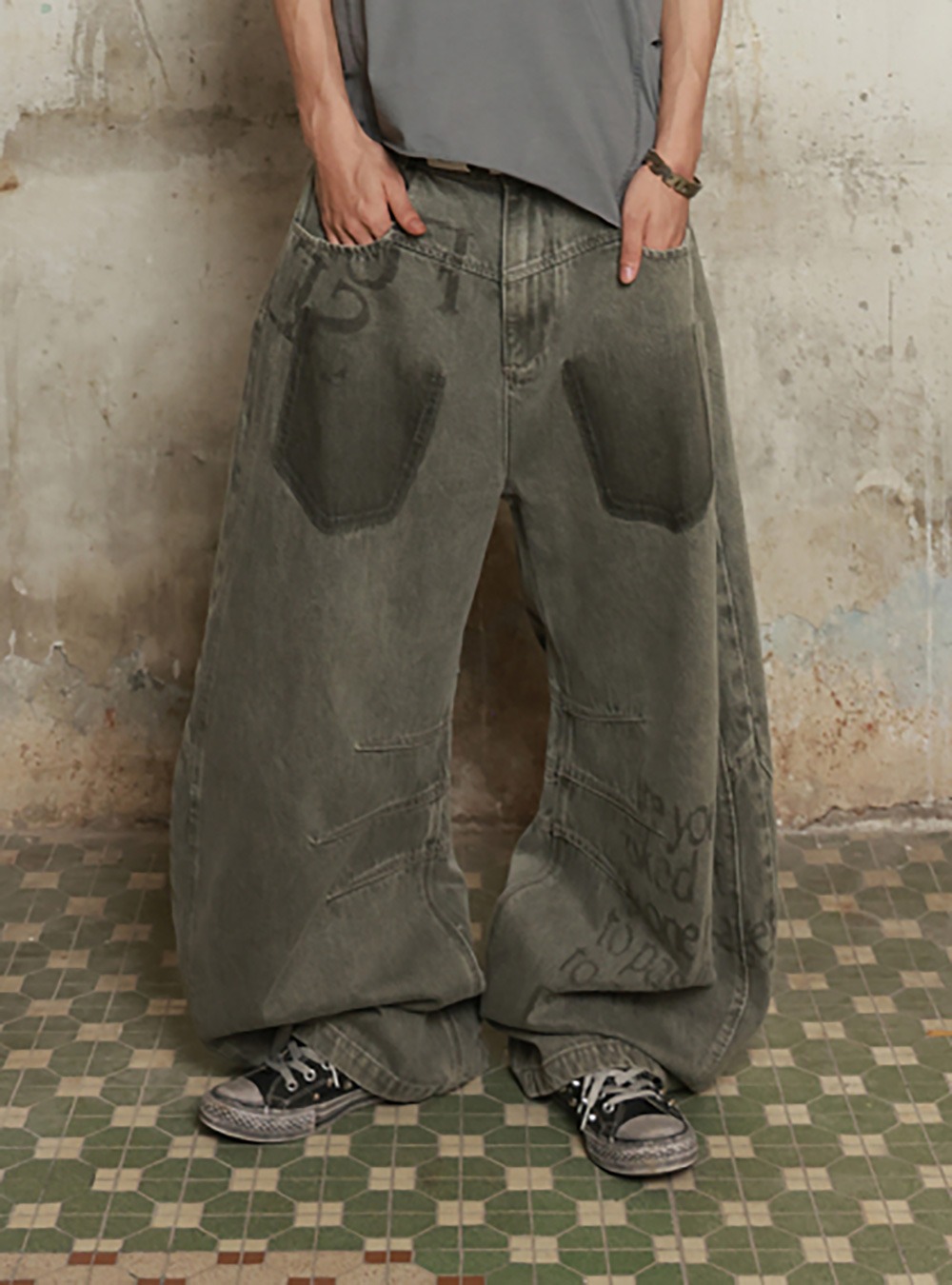 people sense グレーワイドデニム Ｓサイズ people sense グレーワイドデニム Sサイズ people sense グレーワイド