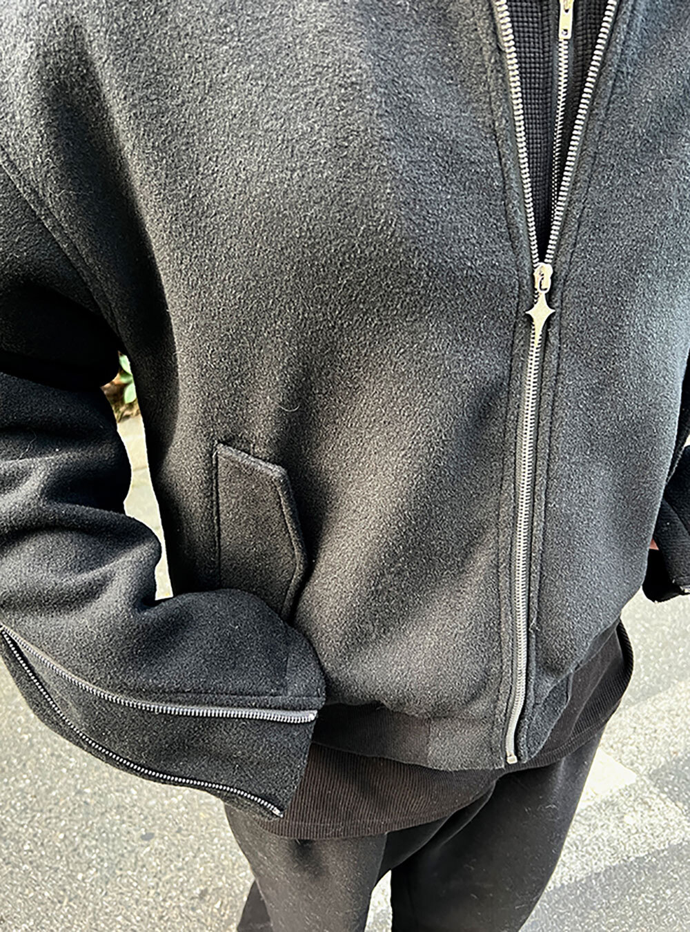円高還元 Zipper Double Heavy JCAESAR] Wool BCAESAR - (Black) Jacket ジャケット・アウター