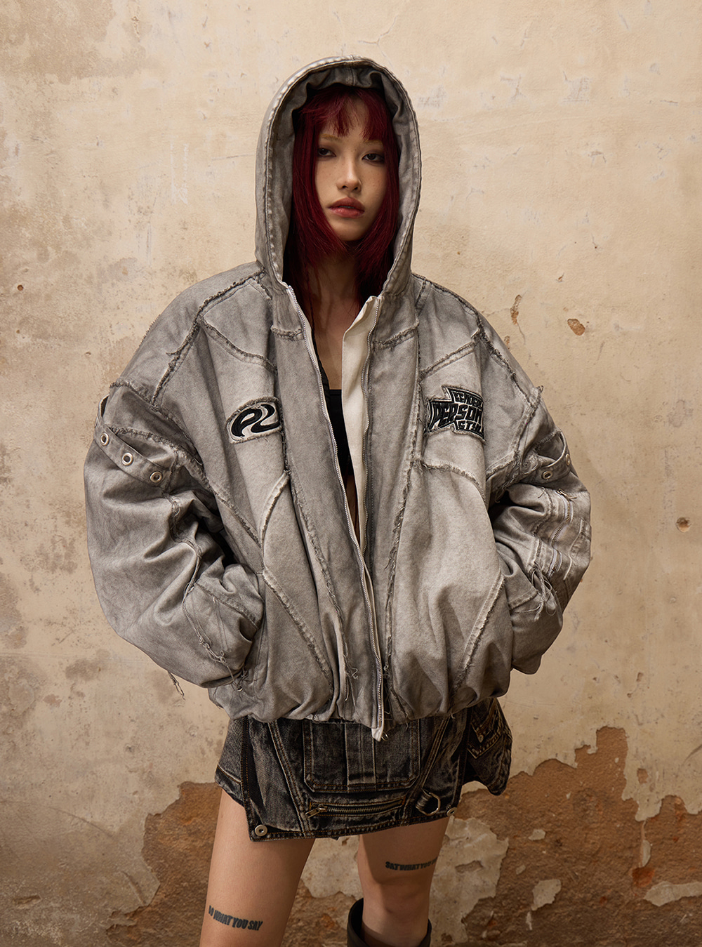 PERSONSOUL] Dirty Cotton Hooded Jacket (2color) - BCAESAR