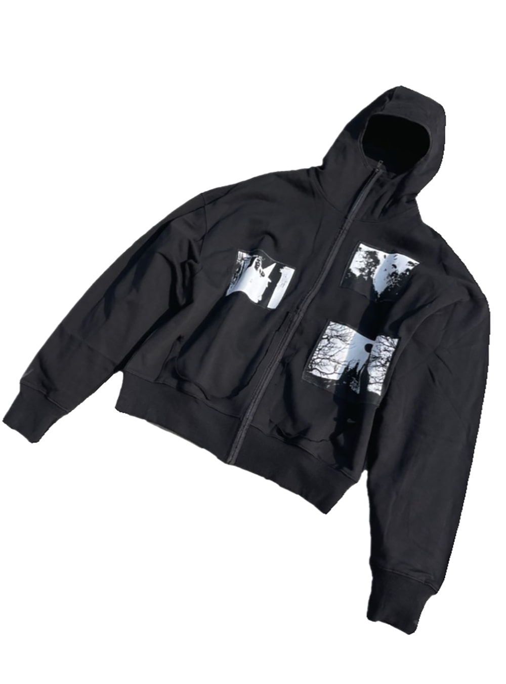 国内で当店のみ Hell System - NINJA ZIPPER SHORT HOODED HELL SYSTEM] NINJA ZIPPER SHORT HOODED SWEATSHIRT - BCAESAR