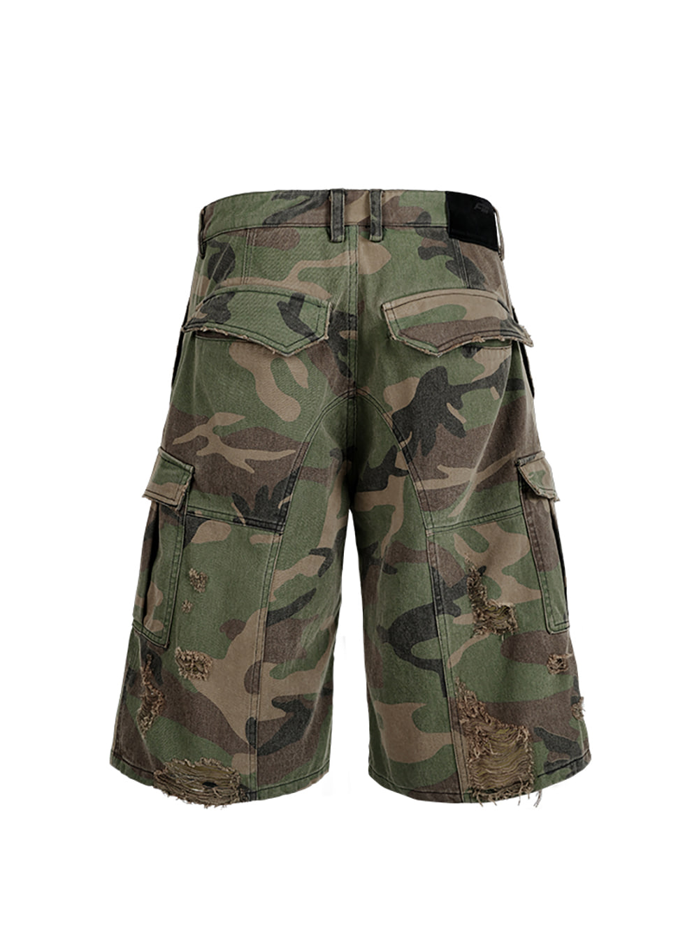 ANTIDOTE] CAMOUFLAGE STONE WASH DISTRESSED WIDE SHORTS - BCAESAR