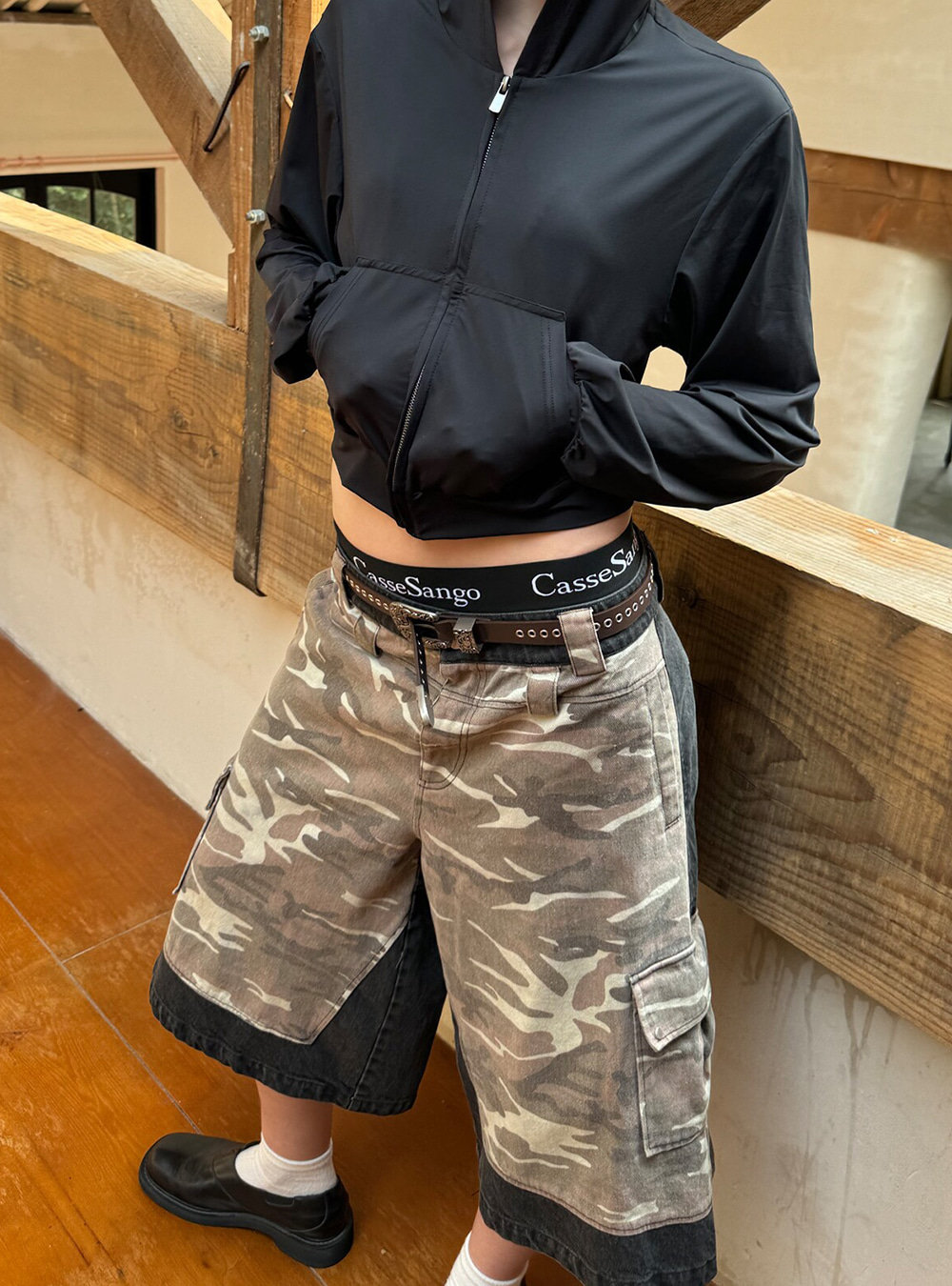 ANTERIOR LOVED×CasseSango] Camouflage Mid-Length Pants - BCAESAR