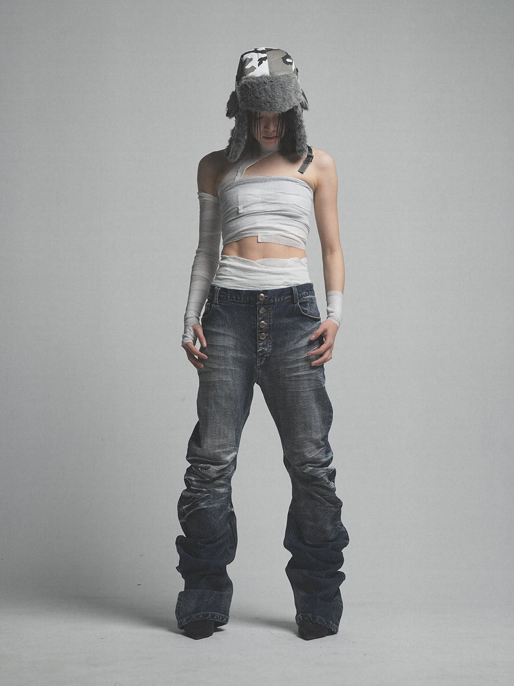 no E mosen] Ripple 3d Blue Jeans | BCAESAR