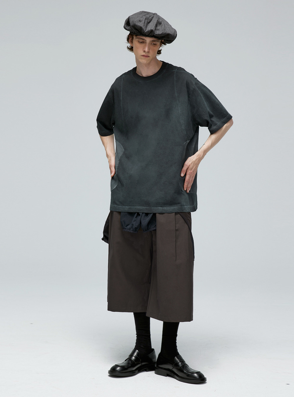 DECESOLO] Vintage Multi-Material Loose Shorts (2color) - BCAESAR
