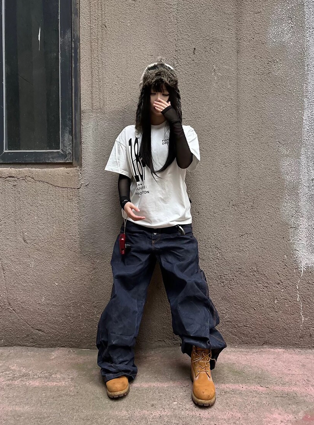 送料関税込 【NO E MOSEN】 Dark Blue Wax Dyed Baggy Jeans No E Mosen] Dark Blue Wax Dyed Baggy Jeans - 비엑세스