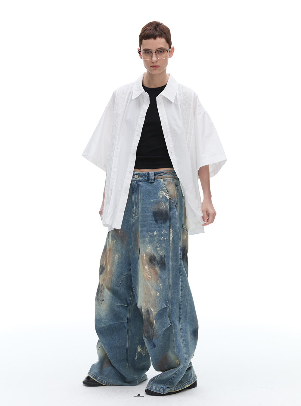 ANTERIOR LOVED] Vintage Style Wide Leg Jeans - BCAESAR