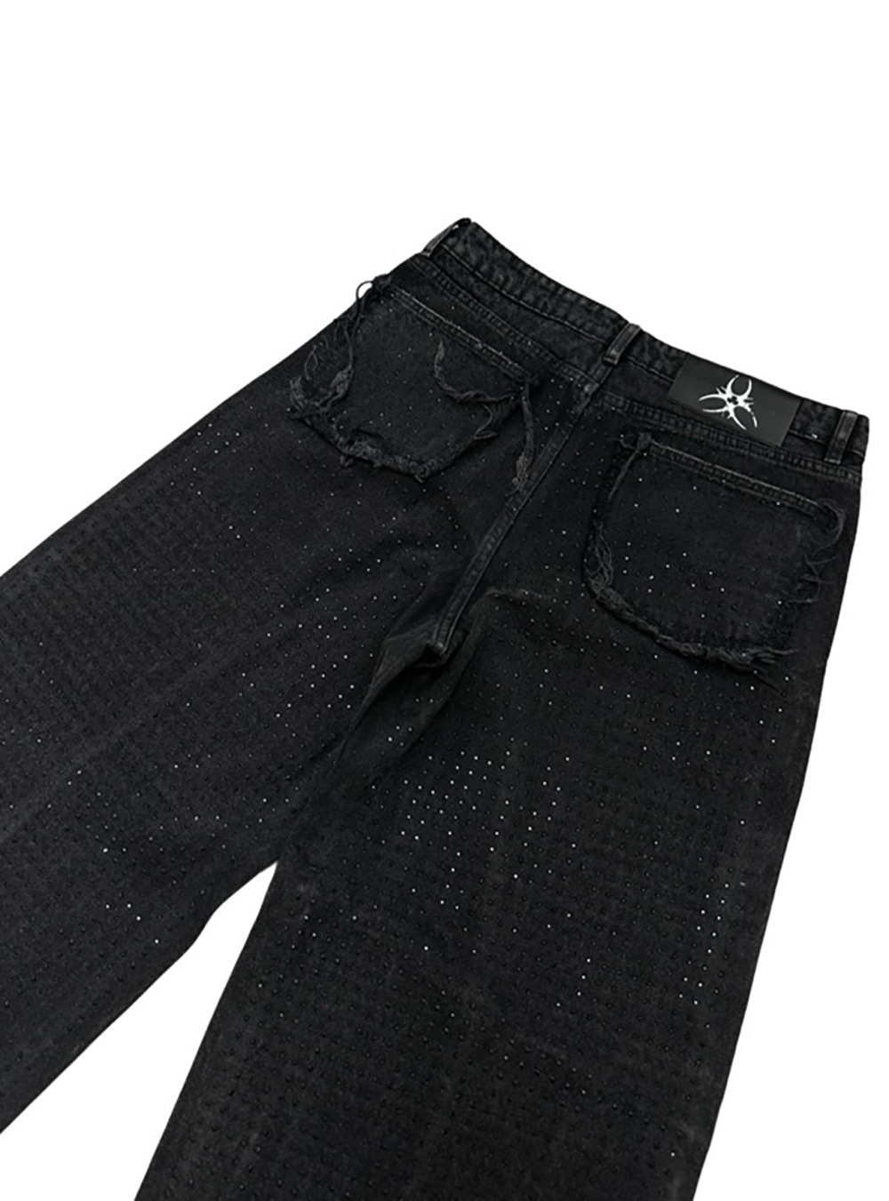 COZY] Rhinestone Washed Jeans - BCAESAR