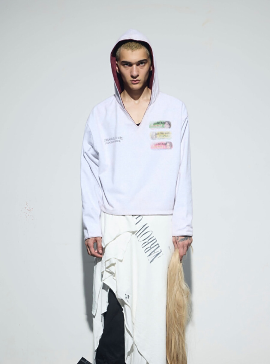 送料関税込 【NO E MOSEN】 Spy Card Embroidered Hoodie no E mosen] Spy Card Embroidered Double-Sided Hoodie - 비엑세스