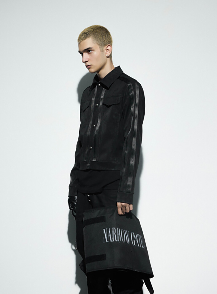 no E mosen] Raven Blood Vein Pattern Leather Jacket - BCAESAR