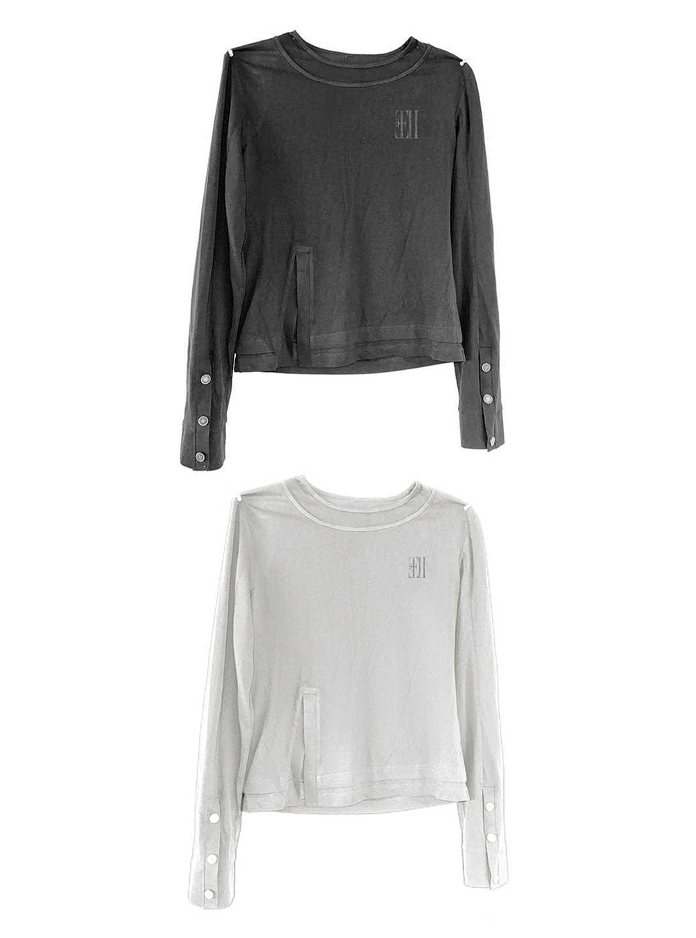 送料関税込 【NO E MOSEN】 Cross Print Long Sleeve T-shirt no E mosen(ノーエモセン) - Cross Coffin Printed Long Sleeve