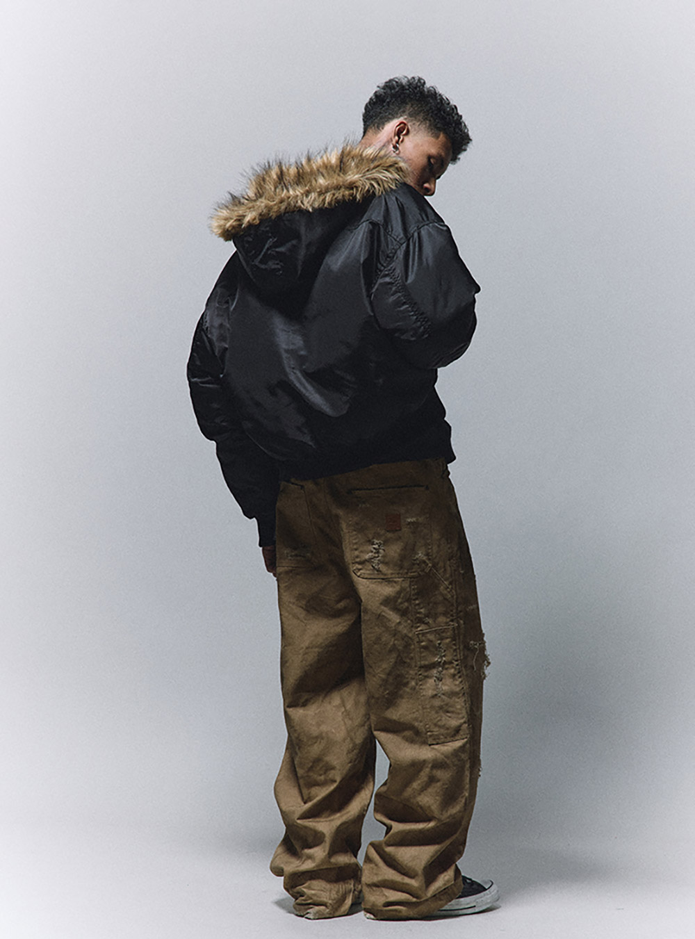 ANTIDOTE] Fur-Lined MA-1 Bomber Jacket - BCAESAR