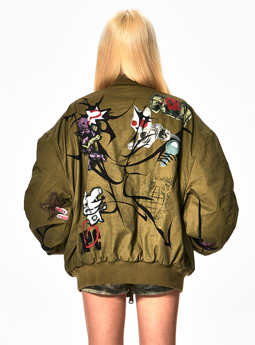 DND4DES] Graffiti Bomb MA1 Jacket Green - BCAESAR