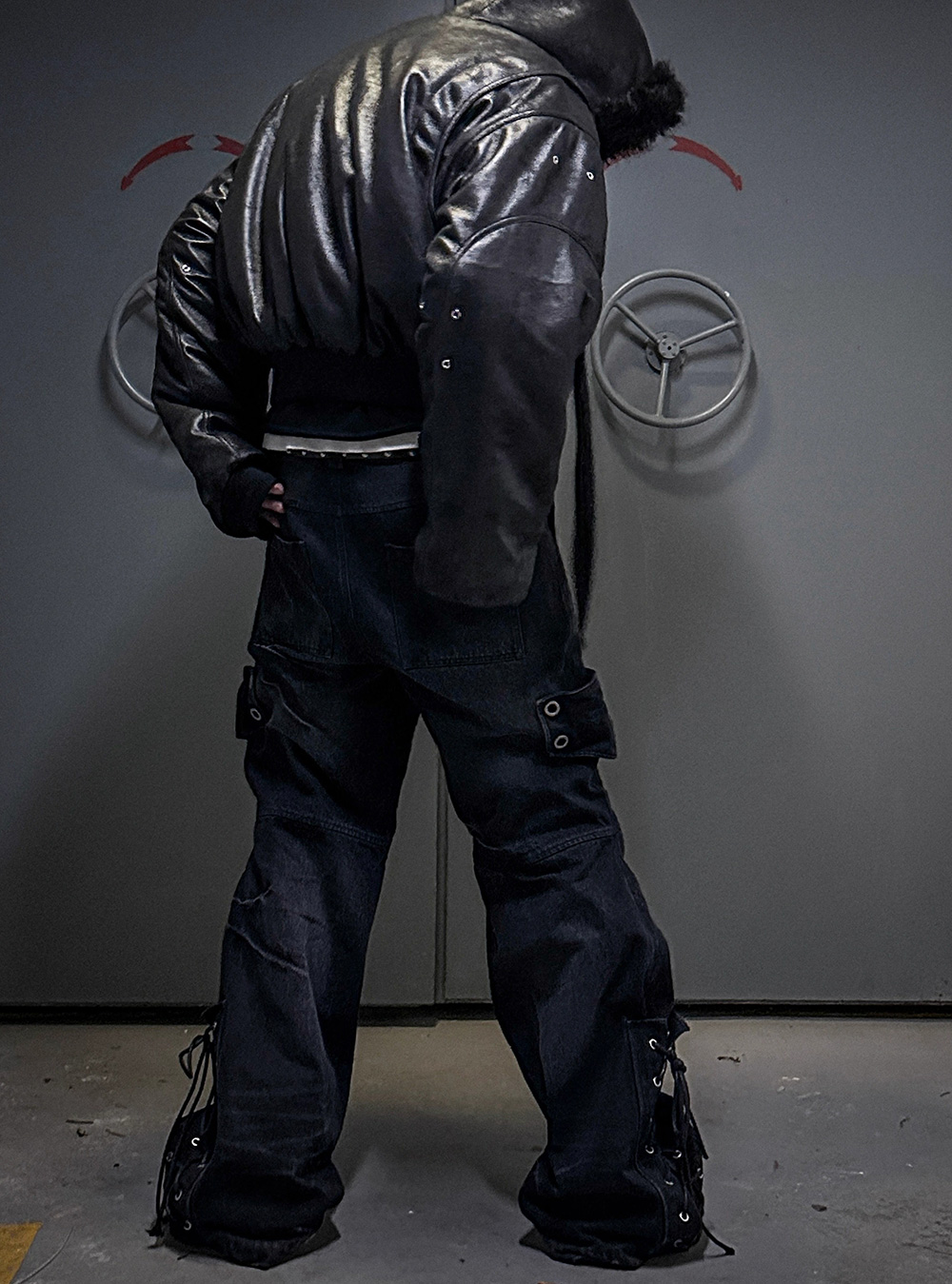 LCE] Multi-pocket Washed Wide Cargo Pants - BCAESAR