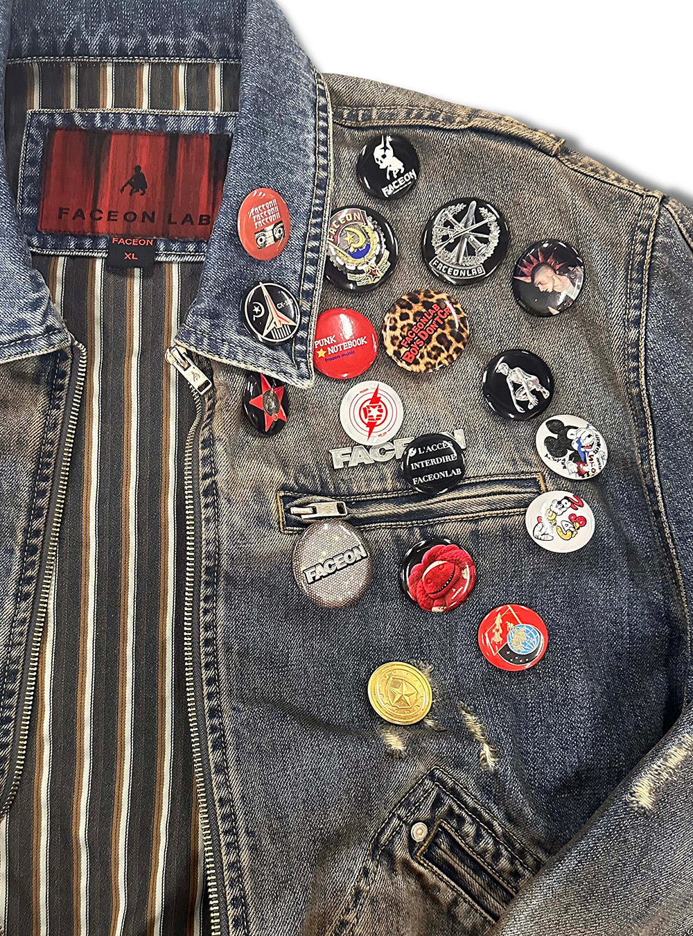 ジャケット・アウター FACEONLAB Badge Denim Jacket FACEONLAB Badge Denim Jacket