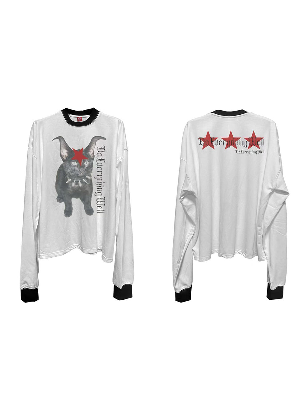 Mystic Cat Graphic Long Sleeve Tee - BCAESAR