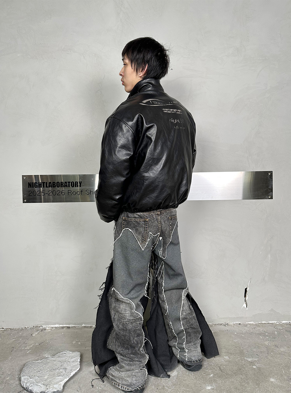 国内で当店のみ Night Lab - Vintage Oil Leather Bomber Jacket Night Lab] Vintage Oil Leather Bomber Jacket - BCAESAR