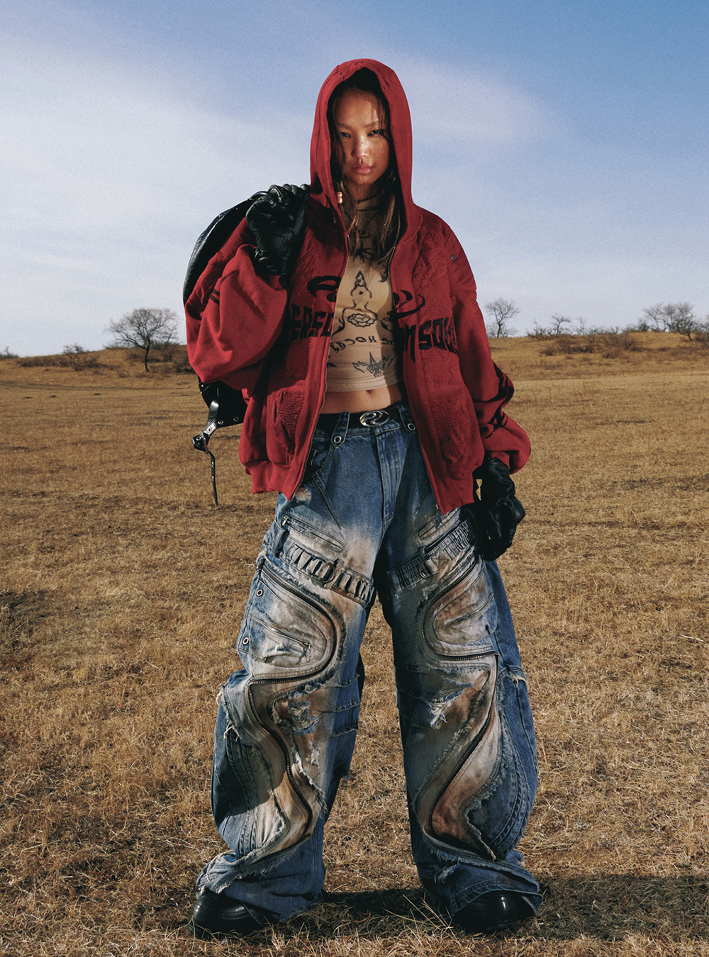 PERSONSOUL] Dual-Tone Embroidered Hoodie Jarket (2color) | BCAESAR