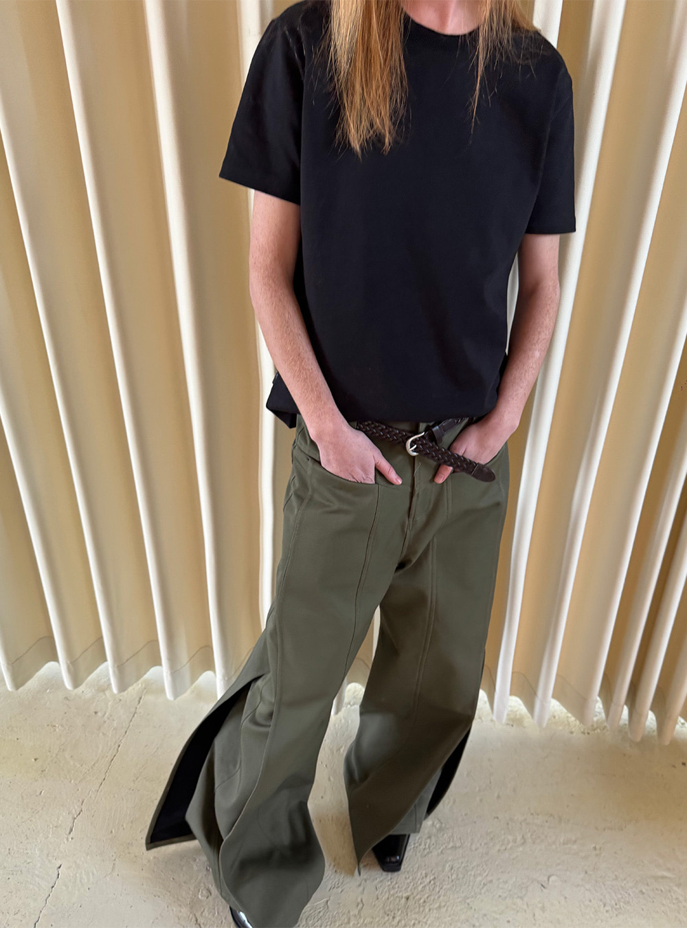 ANTERIOR LOVED x CasseSango 変形ジッパーワイドパンツ ANTERIOR LOVED×CasseSango] Casual Wide-Leg Trousers (2color) - BCAESAR