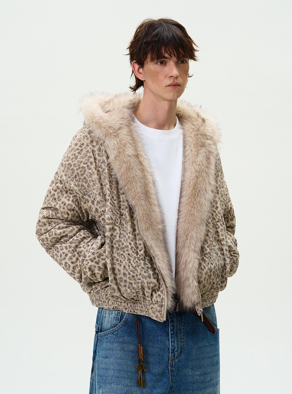 国内で当店のみ MADWITCH - Winter Vintage Leopard Faux Fur MADWITCH] Winter Vintage Leopard Faux Fur Jacket - BCAESAR