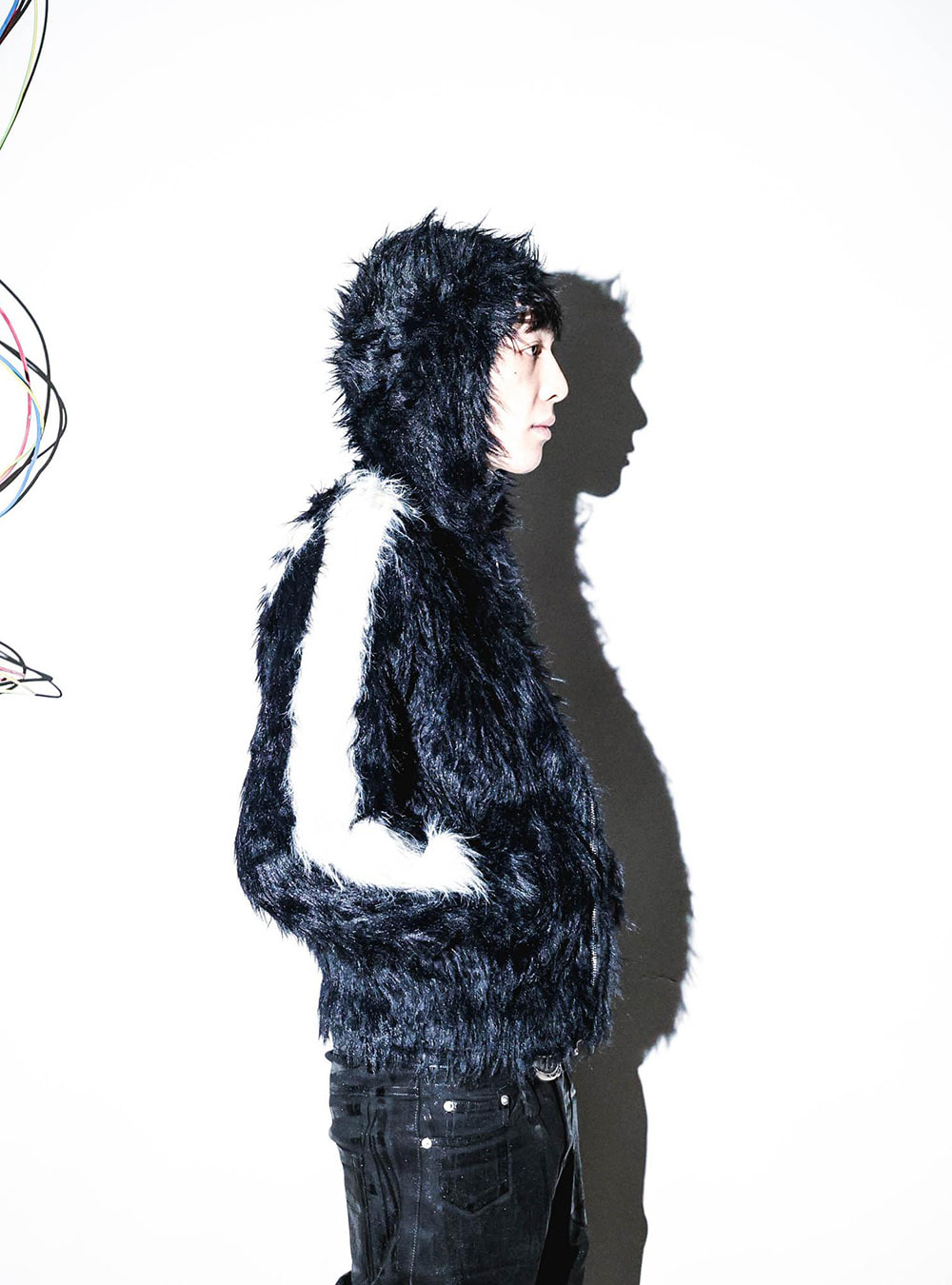 PCCVISION] Contrast Faux Fur Hoodie - BCAESAR