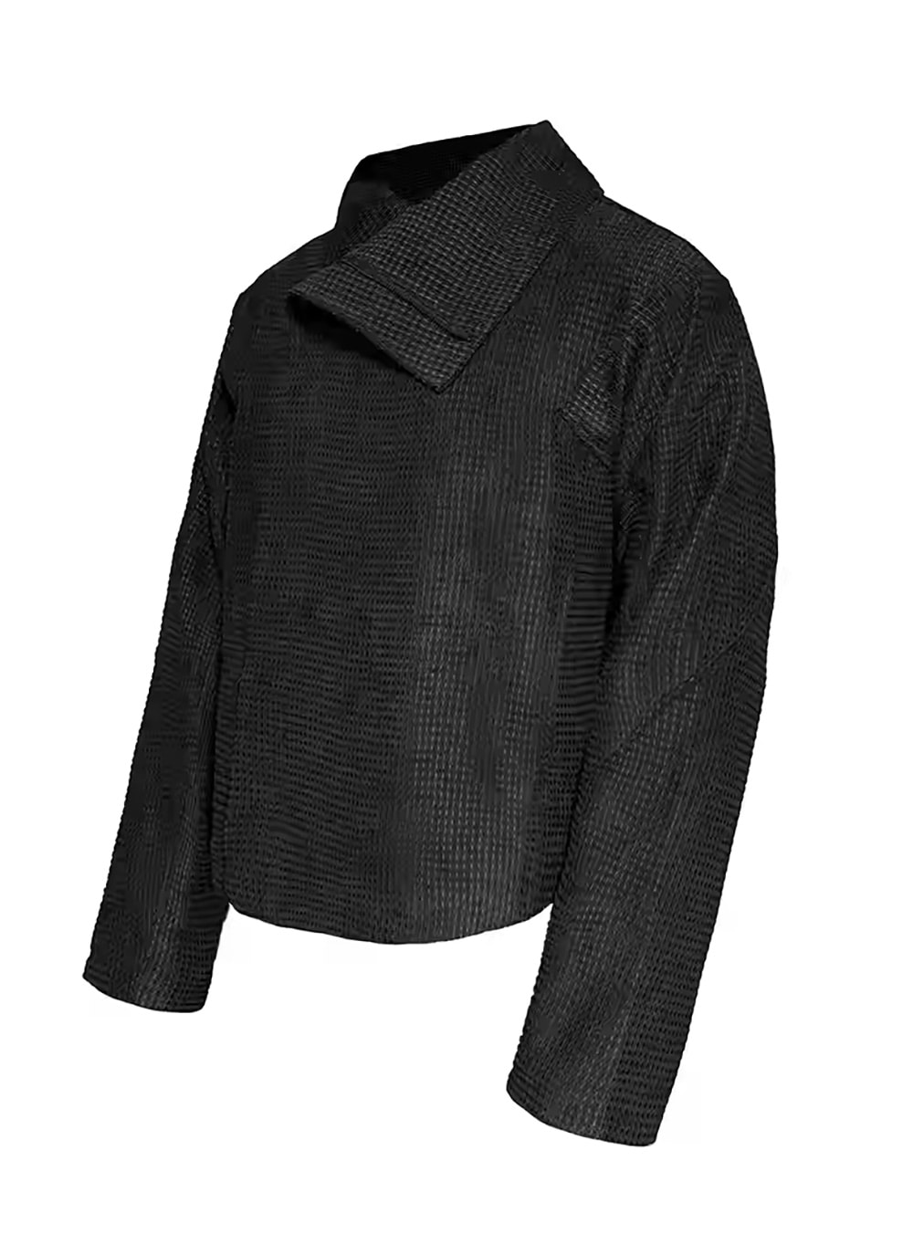 Black Checked Zipper-Jacket | BCAESAR