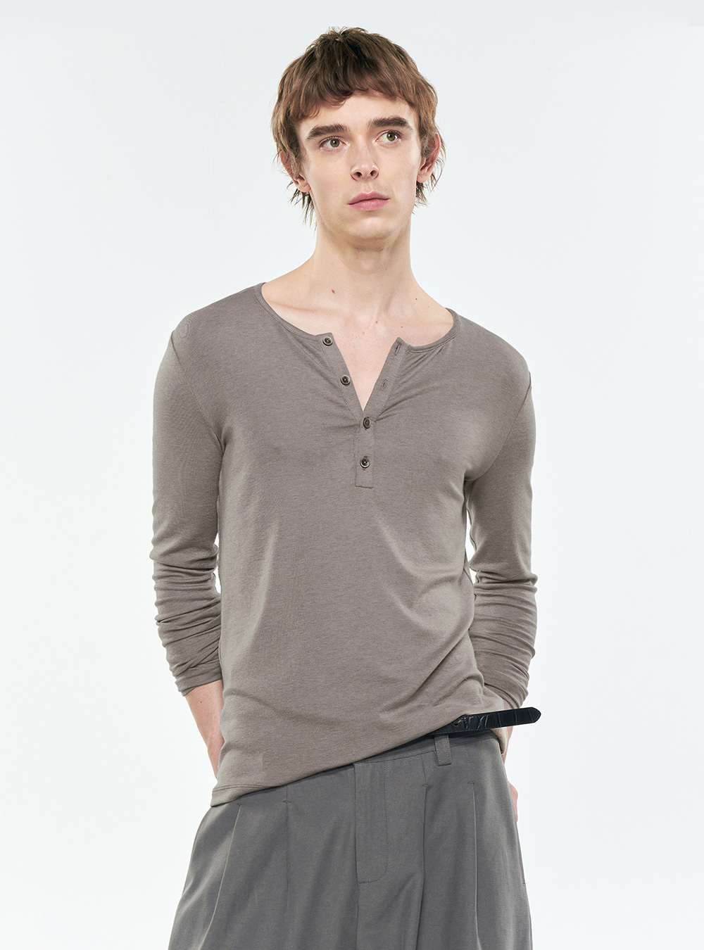 Henry Shirt Wool Knit Top (2color) - BCAESAR