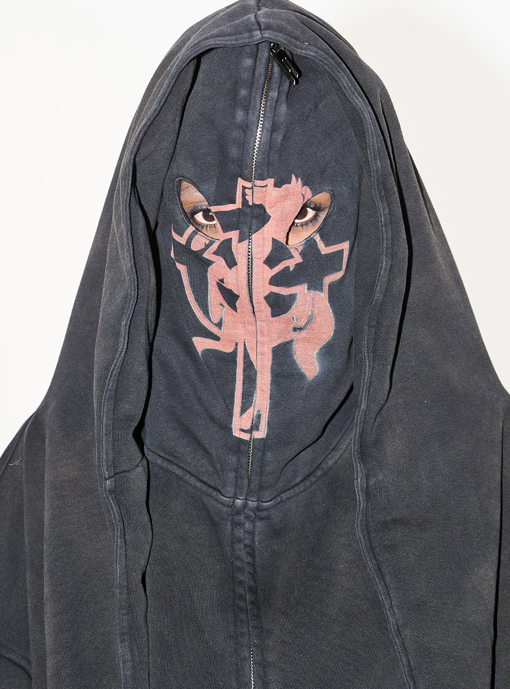 Exitmode Cross Battle Mask Washed Hoodie - BCAESAR