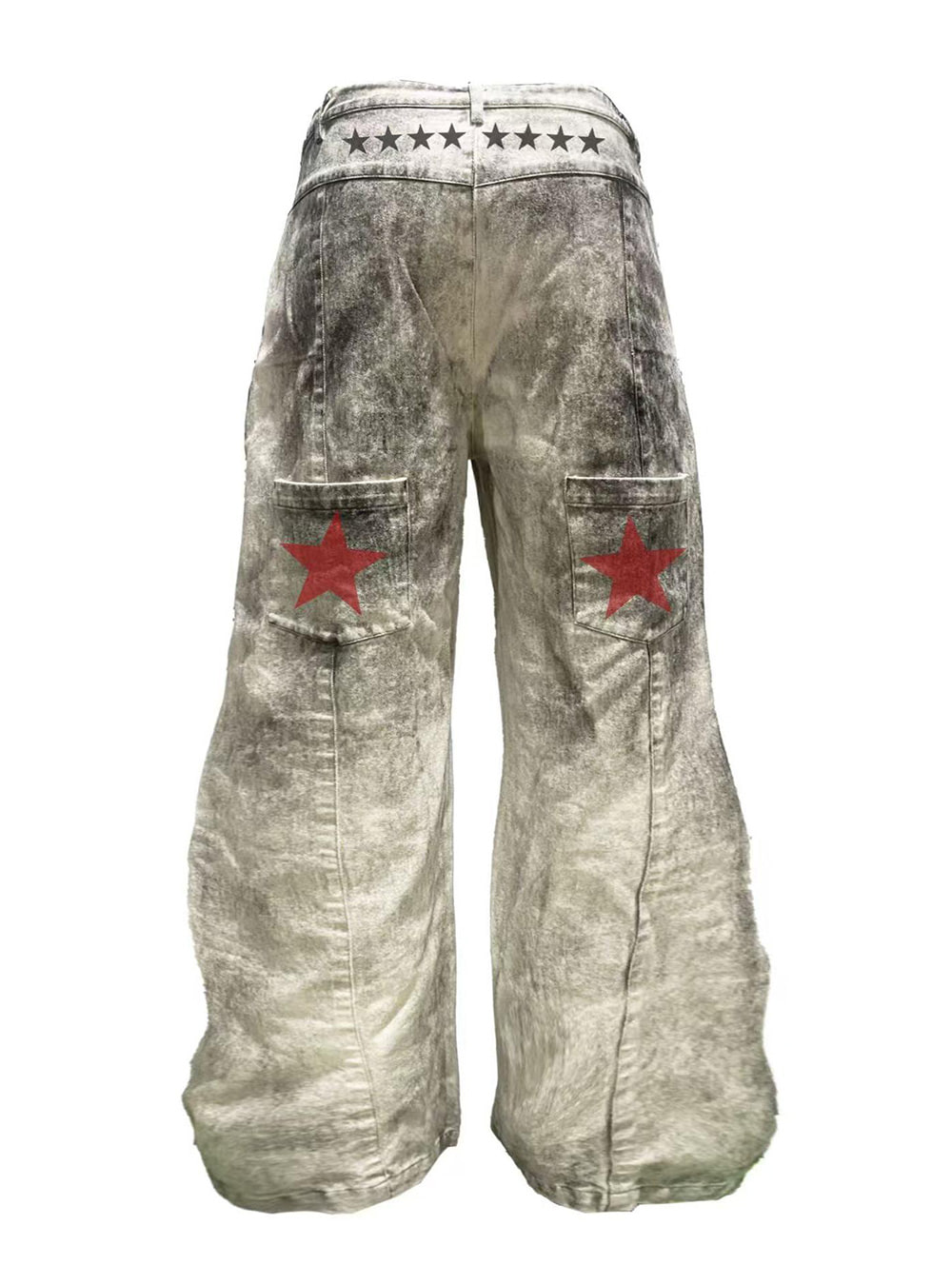 国内で当店のみ DETW - Heavy Washed Graffiti Wide-Leg Pants Heavy Washed Graffiti Wide-Leg Pants - BCAESAR