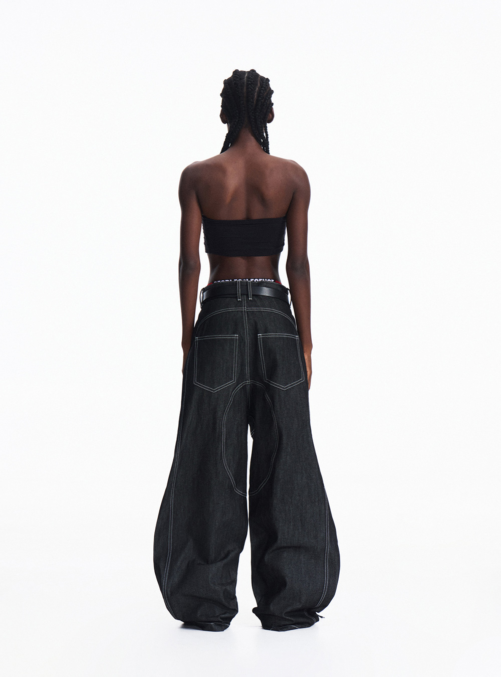 Peoplesense Blue Raw Wide-leg Jeans（M） Peoplesense Wide-leg Blue