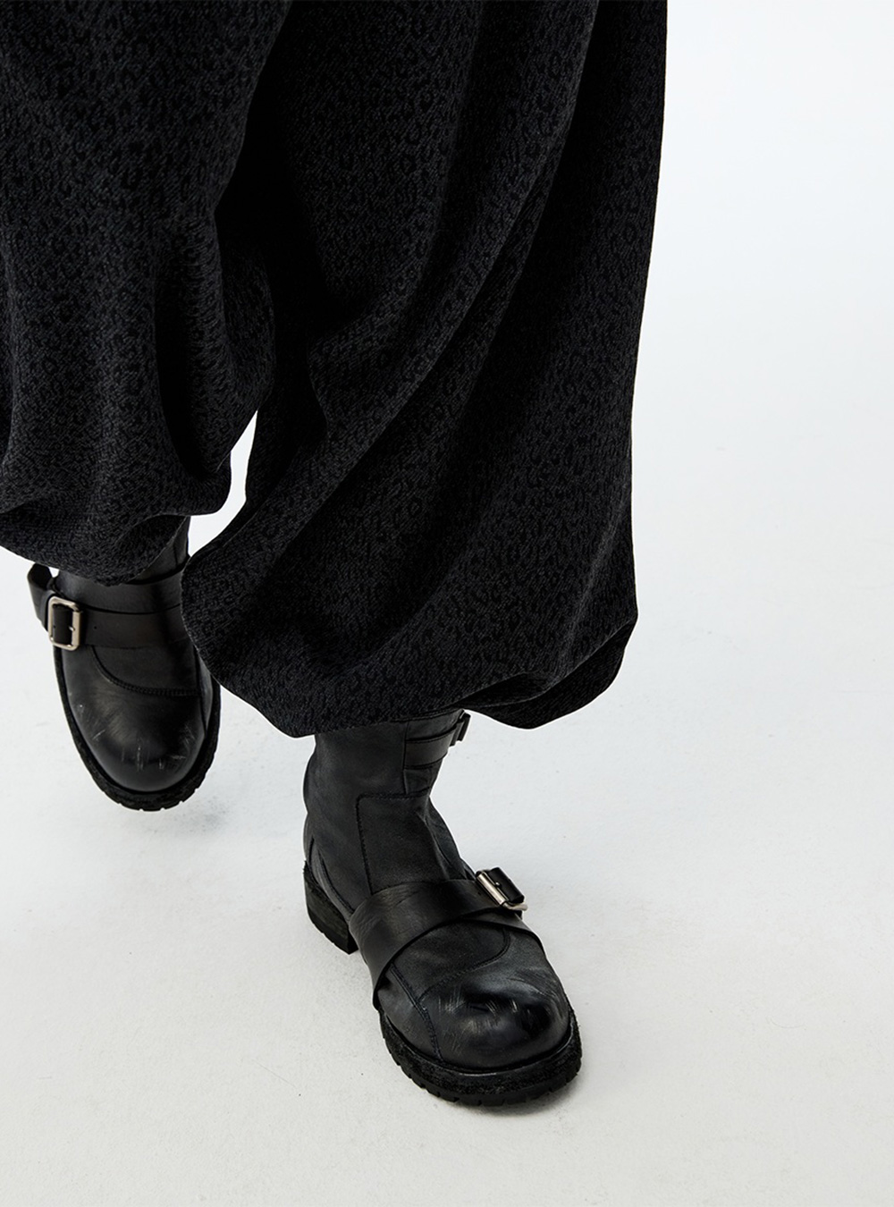 Frosted Leather Engineer Boots - BCAESAR