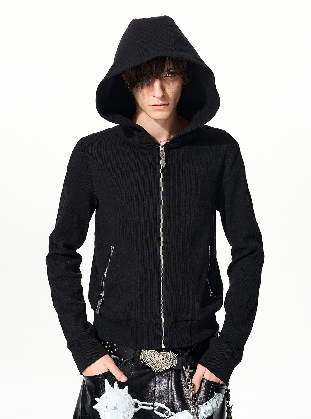 Skull Cross Embellished Hoodie - 비엑세스