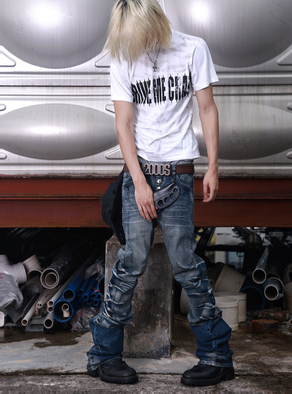 【激レア】PARTO SPORT JEANS 3ピース 豪華刺繍 ねずみ男 M no E mosen] Ripple 3d Blue Jeans - BCAESAR