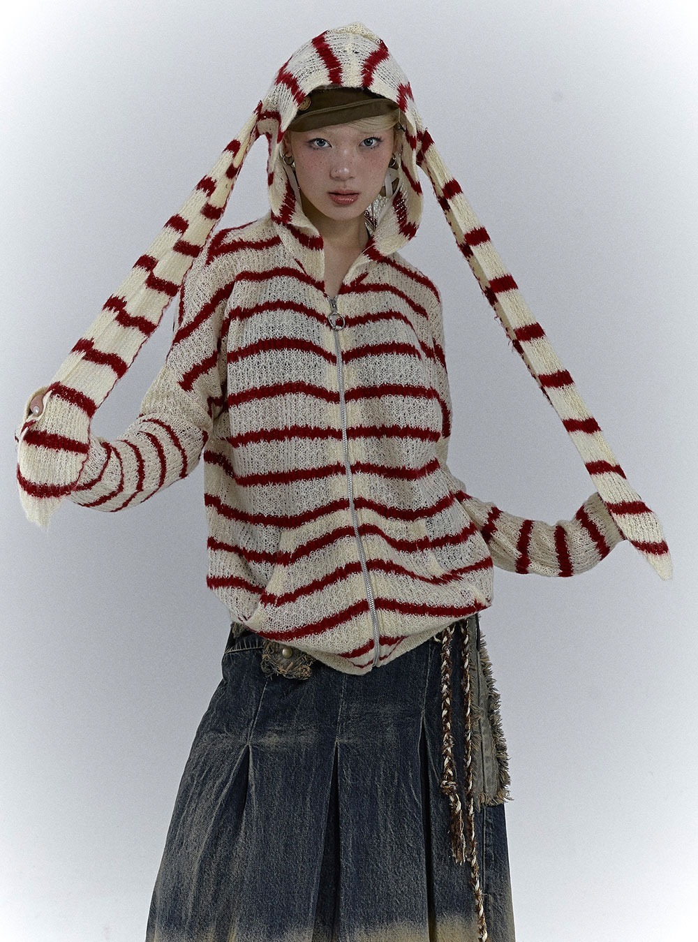 [FROGLET] Y2K 바니 니트 스웨터 재킷 (2color)