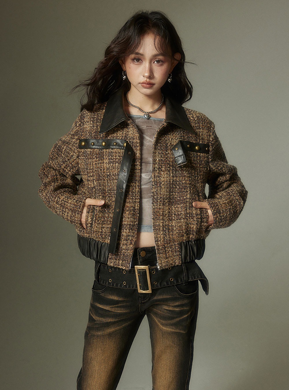 値下げ不可　diddimoda リボンレザージャケット Mサイズ DIDDIMODA リボン刺繍エンボスレザージャケット – 個性的な