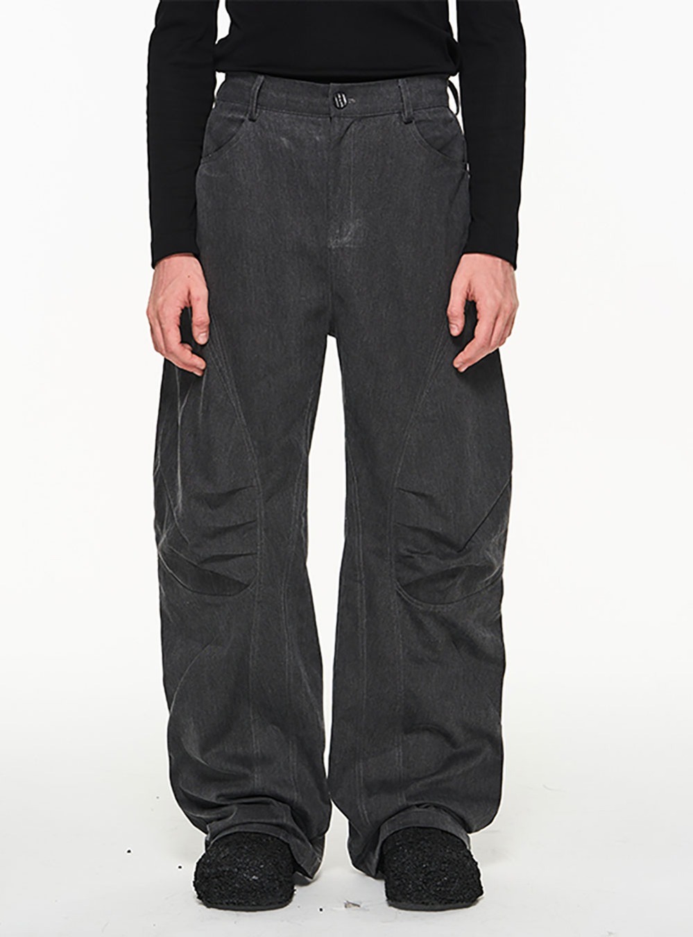[BLIND NO PLAN] Pleated stereoscopic straight cotton pants